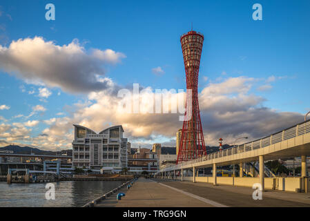 Skyline del porto di Kobe in aera di osaka, Giappone Foto Stock