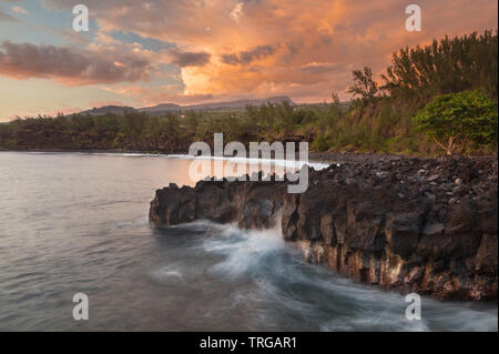 Pointe de Langevin, più a sud del punto di Unione europea, Réunion Francia Foto Stock