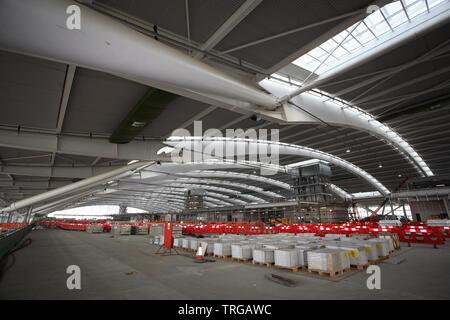 Londra Heathrow Terminal 5 in costruzione Foto Stock