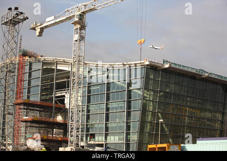 Londra Heathrow Terminal 5 in costruzione Foto Stock