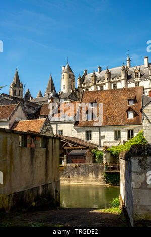 Fiume Indre a città reale di Loches, Indre et Loire, centro Val de Loire, Francia Foto Stock