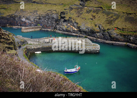 Boscastle Harbour, Cornwall, Regno Unito. Foto Stock