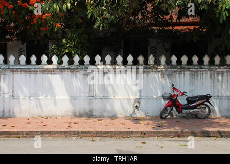 Muro di cinta di un tempio in Luang Prabang (Laos) Foto Stock