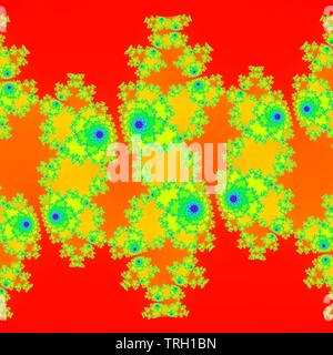 Computer grafica immagine della bellissima e affascinante comportamento frattale di una funzione matematica, iterazione numeri complessi. Foto Stock