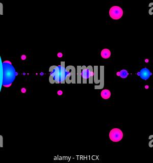 Computer grafica immagine della bellissima e affascinante comportamento frattale di una funzione matematica, iterazione numeri complessi. Foto Stock