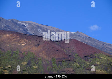 Pendici del Monte Etna, il più alto e il vulcano più attivo in Europa, Nicolosi, Sicilia, Italia Foto Stock