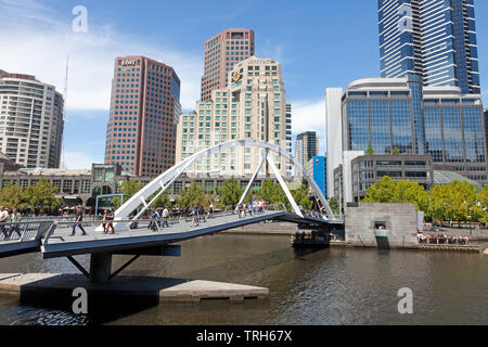 Evan Walker Bridge, Southbank, Melbourne, Victoria, Australia Foto Stock