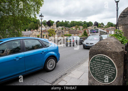 Città ponte in Bradford on Avon, West Wiltshire in Inghilterra, Regno Unito Foto Stock