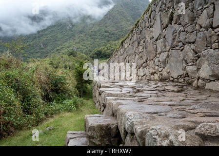 CUSCO, Perù - Jan 28: i turisti a Machu Picchu on gennaio 28, 2017. Le rovine è una delle sette meraviglie del mondo. Foto Stock