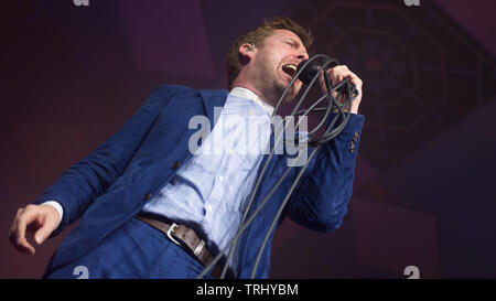 Glasgow, Scotland, Regno Unito. Il 6 giugno, 2019 Il Kaiser Chiefs, in concerto presso la sala da ballo Barrowlands Glasgow Grande, UK. Credito: Stuart Westwood Foto Stock