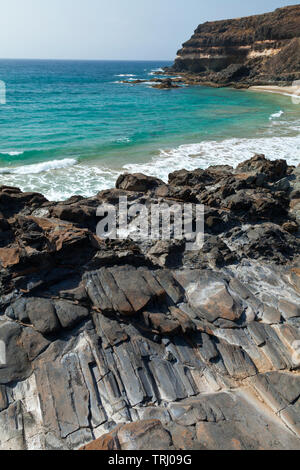 Playa de Los Molinos. Pueblo Tefía. Isla Fuerteventura. Pronvincia Las Palmas. Islas Canarias. España Foto Stock