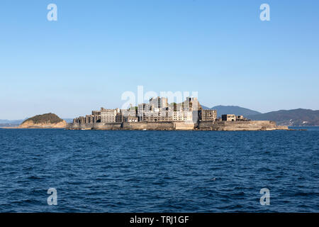 Gunkanjima / Isola di Hashima / corazzata isola, a Nagasaki, in Giappone Foto Stock