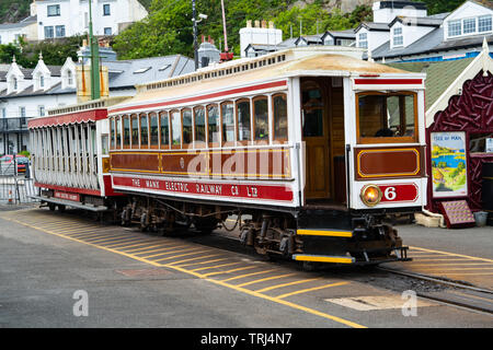 Tram storici del Manx elettrica ferroviaria, Isola di Man, Douglas - Laxey - Ramsey, Regno Unito Foto Stock