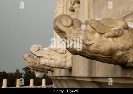 Pechino CINA, vicino al Tempio del Paradiso terrazza decorazioni Foto Stock