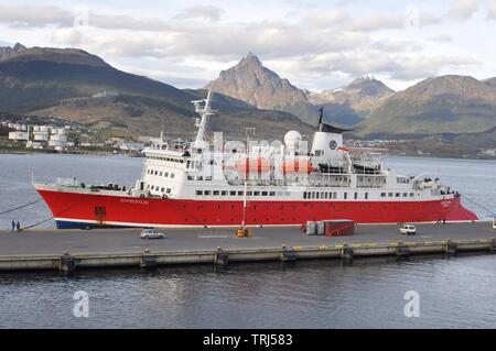 Antartico NAVE DA CROCIERA MS spedizione in Ushuaia, Argentina Foto Stock