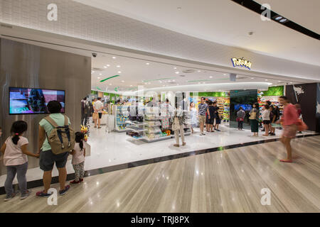 Ingresso del popolare centro di Pokemon al gioiello dell'Aeroporto Changi di Singapore. Il solo al di fuori del Giappone in Asia. Foto Stock