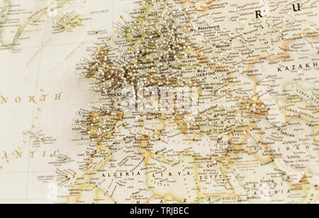 Mappa di Europa Foto Stock