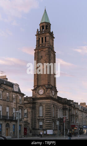 La torre italianamente di Charlotte cappella è basata sul campanile di San Giorgio Maggiore ed è 56m alto in Edinburgh Shandwick Place Foto Stock