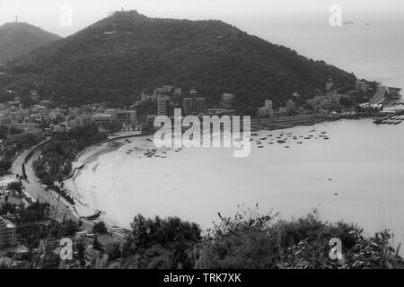 Vung Tau bay in bianco e nero Foto Stock