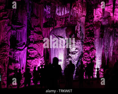 Calette d'Artà a Canyamel, Maiorca, Spagna (l'Artá Grotte, grotta di stalagmiti) Foto Stock