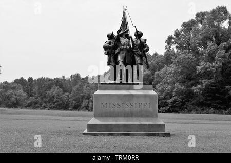 La Mississippi Monumento a Sciloh National Military Park. Foto Stock