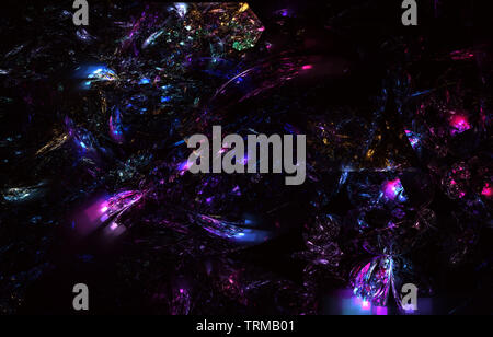 Colore del fumo sventolando in astratto dello sfondo. Illustrazione wave design. Moderna forma incandescente design. Energica luce le vie e gli effetti. Luminose Foto Stock