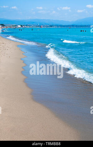 La spiaggia del Poetto di Cagliari , Sardegna, Italia Foto Stock