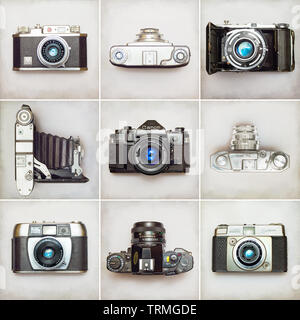 Canon, Halina, Agfa, Ilford, Paxtte, Baldalux, Vintage fotocamera / Still Life © Clarissa Debenham / Alamy Foto Stock