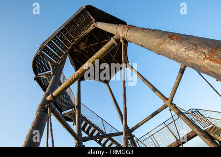 Viste astratto di Dovercourt Faro sulla spiaggia Foto Stock