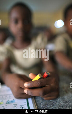 Ecole primaire d'Adjallé. La convenzione di Lomé. Il Togo. Afrique de l'Ouest. Foto Stock