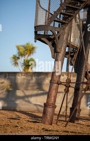 Viste astratto di Dovercourt Faro sulla spiaggia Foto Stock