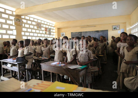 Ecole primaire d'Adjallé. La convenzione di Lomé. Il Togo. Afrique de l'Ouest. Foto Stock