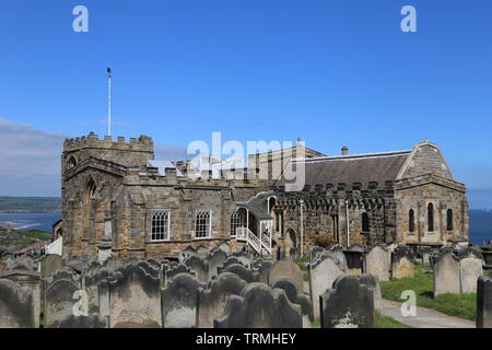 Chiesa di Santa Maria Vergine, Abbazia pianura, Whitby, Borough di Scarborough, North Yorkshire, Inghilterra, Gran Bretagna, Regno Unito, Gran Bretagna, Europa Foto Stock