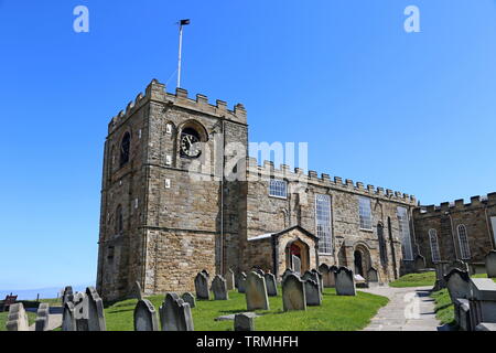 Chiesa di Santa Maria Vergine, Abbazia pianura, Whitby, Borough di Scarborough, North Yorkshire, Inghilterra, Gran Bretagna, Regno Unito, Gran Bretagna, Europa Foto Stock