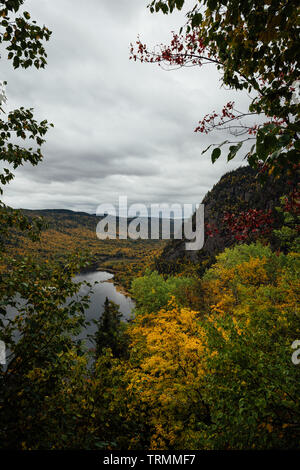 Vista del fiordo Sagenay nella foresta. Quebec, Canada Foto Stock