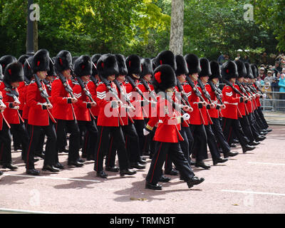 Londra, UK, 8 giugno 2019. Visualizzazione generale durante il Trooping il colore della regina parata di compleanno nel centro di Londra Foto Stock