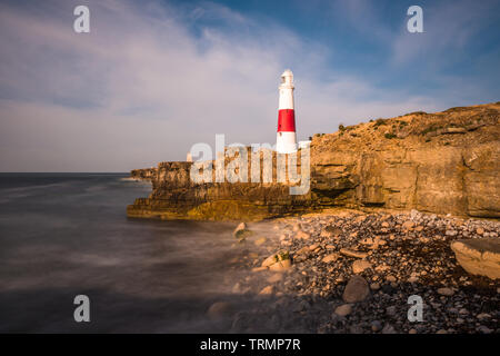 Il faro di Portland Bill sulla isola di Portland vicino a Weymouth Dorset la Jurassic Coast. In Inghilterra. Regno Unito. Foto Stock