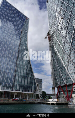 Edifici moderni a Canary Wharf, Londra, Regno Unito Foto Stock