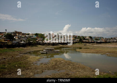 Igarapé, palafitte, Amazônia, Manaus, Amazonas, Brasile Foto Stock