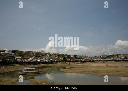 Igarapé, palafitte, Amazônia, Manaus, Amazonas, Brasile Foto Stock