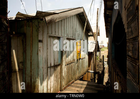 Igarapé, palafitte, Amazônia, Manaus, Amazonas, Brasile Foto Stock