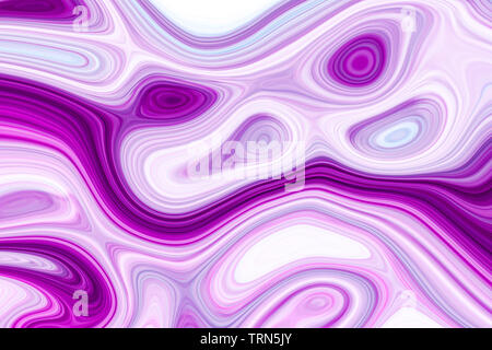 Un nuovo fluente texture per opuscoli e pieghevoli. Sfondo luminoso con neon pink forme. Nuovo di zecca illustrazione colorata in stile in marmo con gradiente. Foto Stock