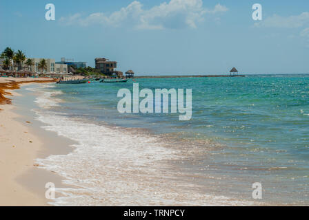 Seascape di Tulum, nella penisola messicana dello Yucatan Foto Stock