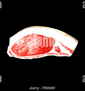 Bistecca di greggio illustrazione ad acquerello Foto Stock