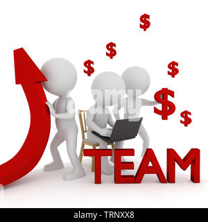Team. Il rendering 3D Foto Stock