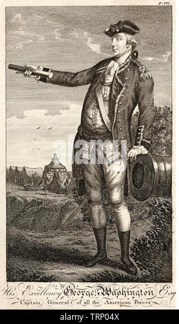 GEORGE WASHINGTON (1732-1799) come generale militare Foto Stock