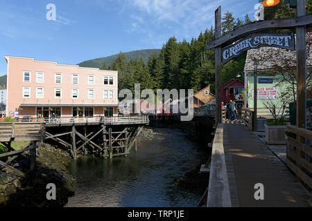 Creek Street, Ketchikan, Alaska, a sud-est di Alaska, STATI UNITI D'AMERICA Foto Stock