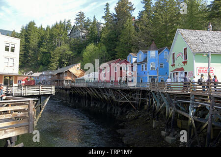 Creek Street, Ketchikan, Alaska, a sud-est di Alaska, STATI UNITI D'AMERICA Foto Stock