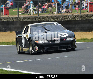 Andrew Knight, Pontiac ASCAR, Bernies V8s, Classic noi muscolo auto, American Speedfest VII, Brands Hatch, giugno 2019, automobili, Autosport, automobili, circ Foto Stock