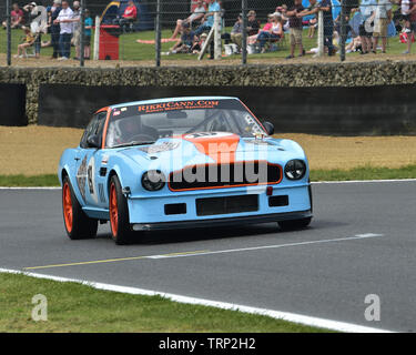 Rikki Cann, Aston Martin V8, Bernies V8s, Classic noi muscolo auto, American Speedfest VII, Brands Hatch, giugno 2019, automobili, Autosport, automobili, circuiti Foto Stock